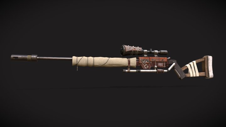 Air Powered Sniper Rifle 3D Model