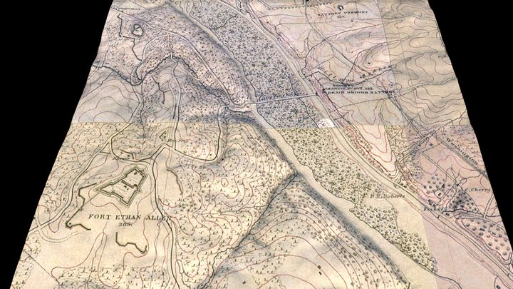Potomac River Gorge near Chain Bridge ca 1864 3D Model