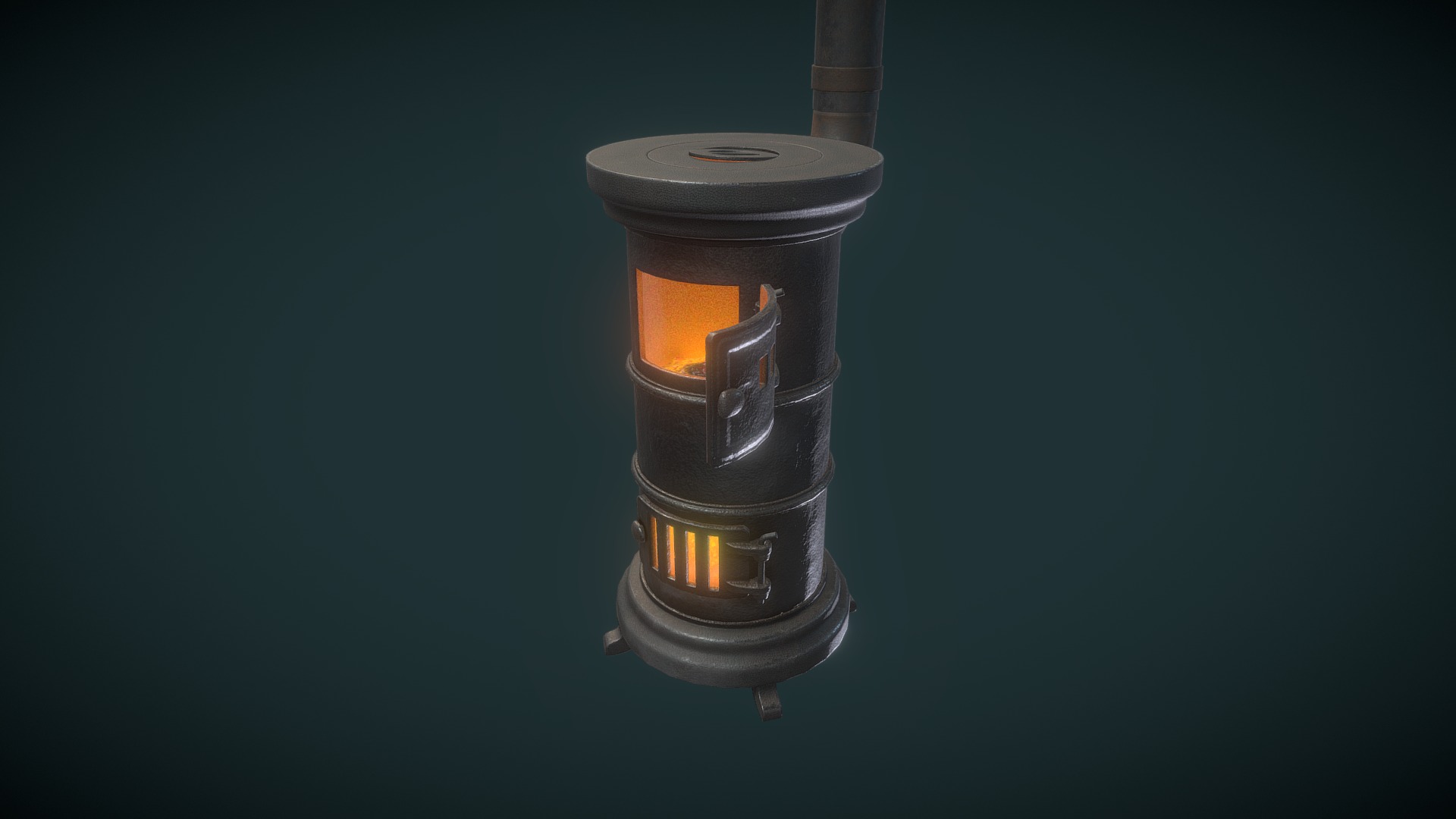 3D model Potbelly stove. - This is a 3D model of the Potbelly stove.. The 3D model is about a light bulb on a pole.