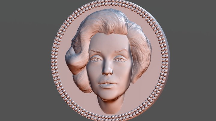 Marilyn Monroe medallion for 3D printing 3D Model
