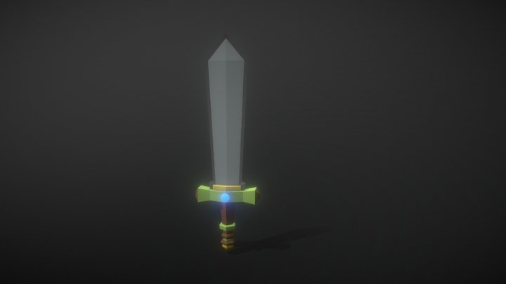 Magic Low Poly Sword 3D Model