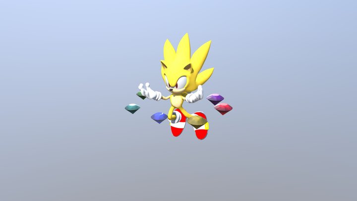 Super Sonic The Hedeghog 3D Model