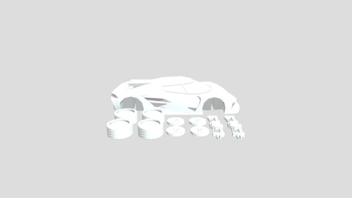Koenigsegg Jesko with wheels and suspension 3D Model