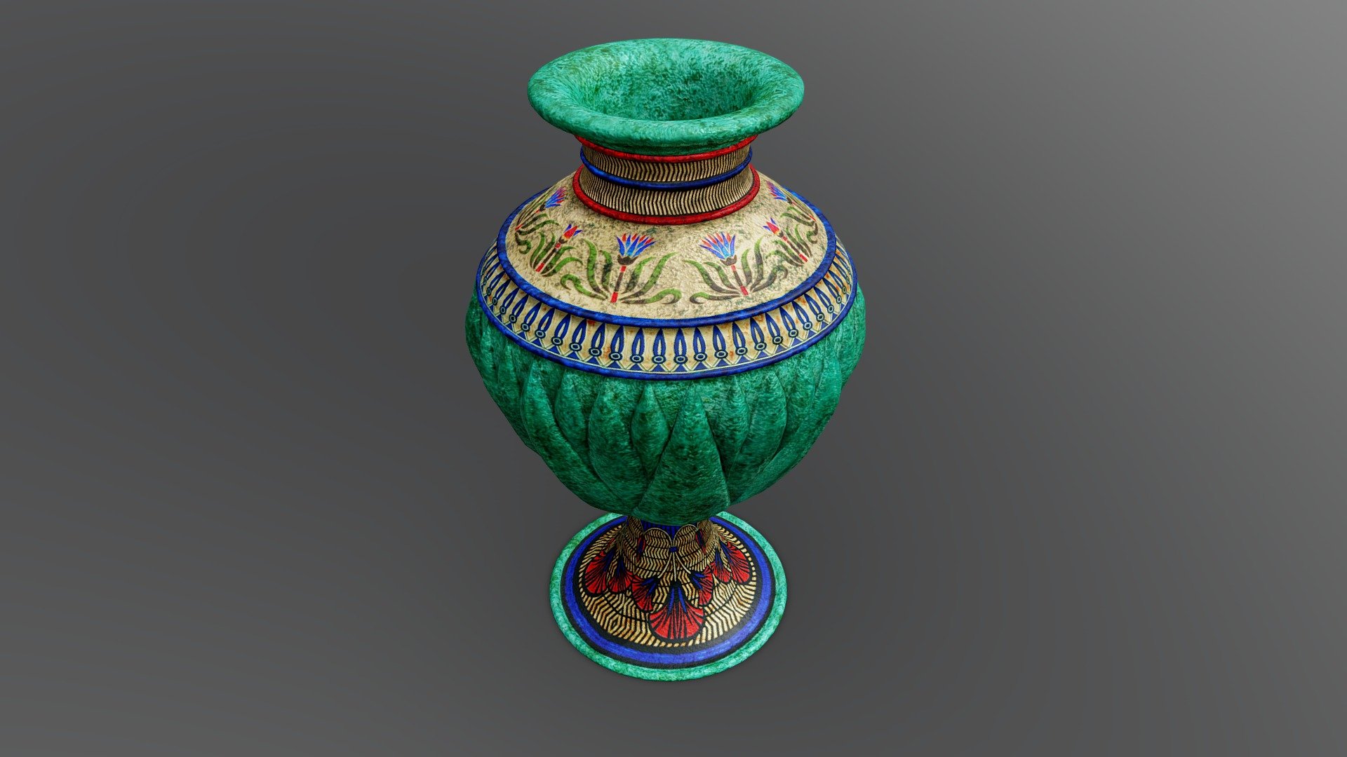 Egyptian Lotus Vase Download Free 3D model by Aurorastorm [2cd2108