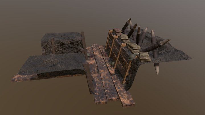WW1 Trench Diorama 3D Model