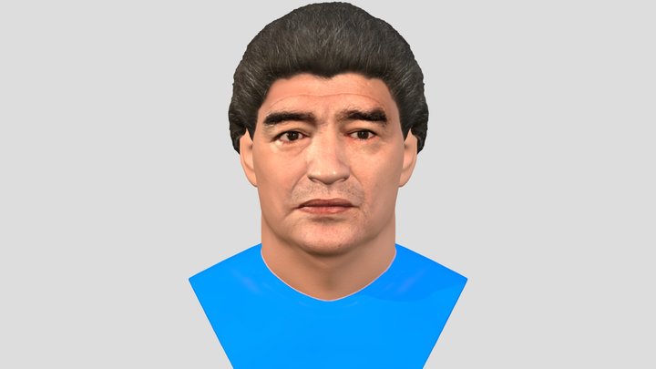 Diego Maradona bust for full color 3D printing 3D Model