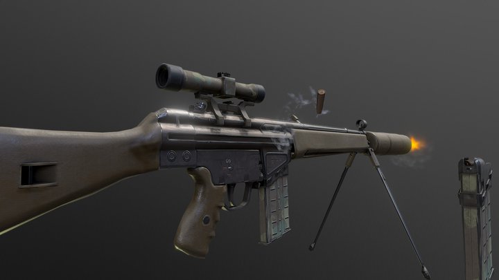 Hk G3 Rifle / Game ready 3D Model