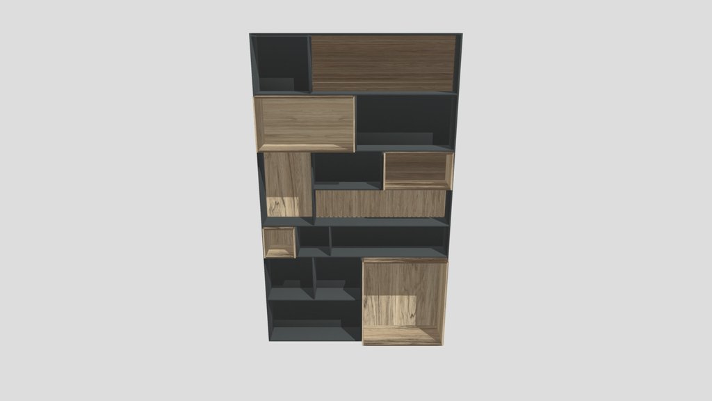 Gray And Wood Bookshelf