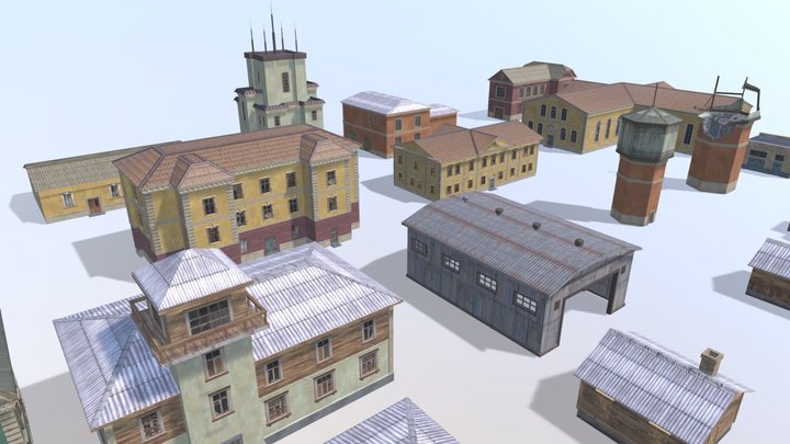 Houses Pack (LowPoly & GameReady) 3D Model