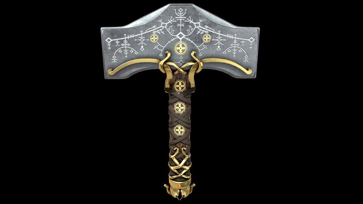 God of War Ragnarok Thor's Mjolnir 3D Model