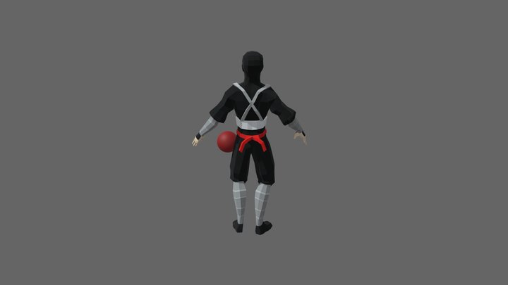 Ninja playing volleyball 3D Model