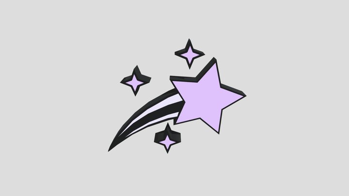 Shooting Star Badge 3D Model