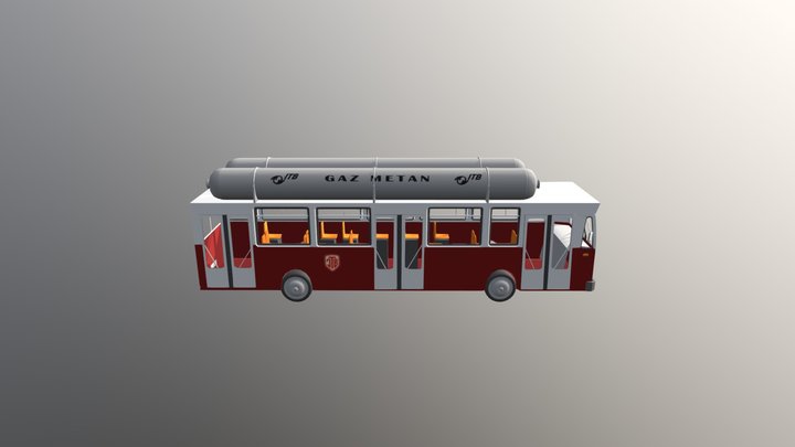 Old DAC Bus with gas 3D Model