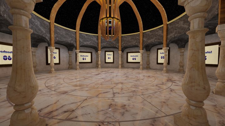 Gallery Round flatfloor (baked) – Gratis 3D-model STL