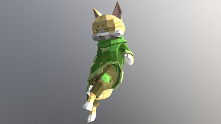 4 Crosspaws – Green Cat 3D Model