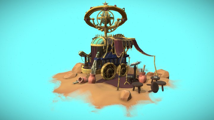 The traveling wagon - The wandering scholar 3D Model