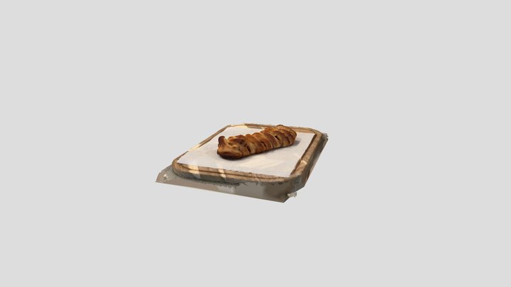 Apple puff pastry strudel braid 3D Model
