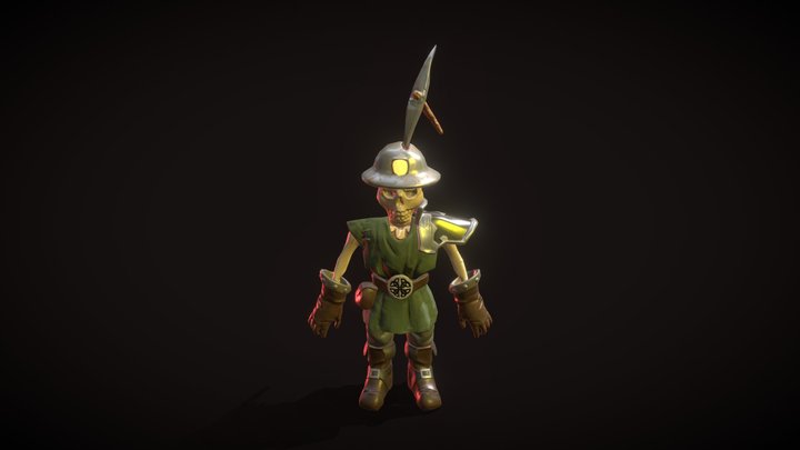 Dead Skeleton dwarf 3D Model