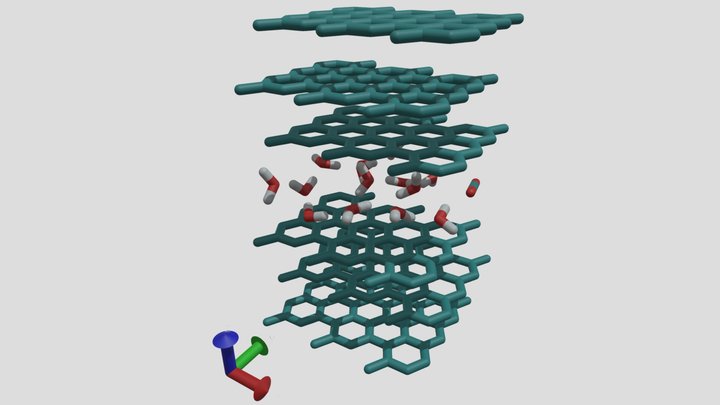 CO2 adsorption in graphite 3D Model