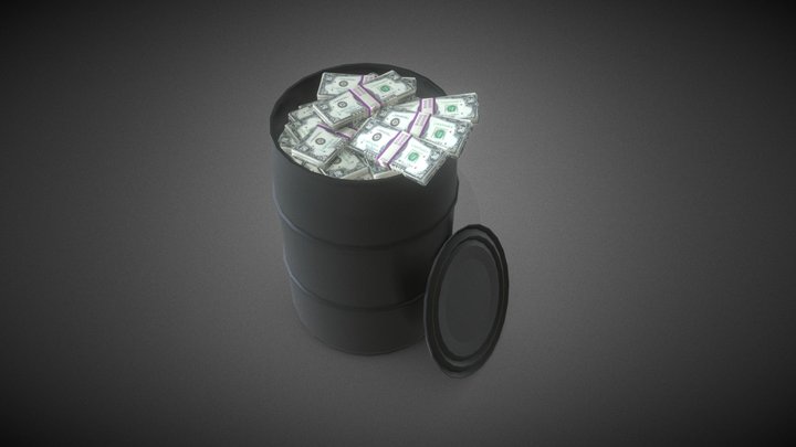 Money barrel 3D Model