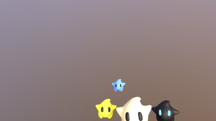 Group of Lumas (Super Mario Galaxy) 3D Model