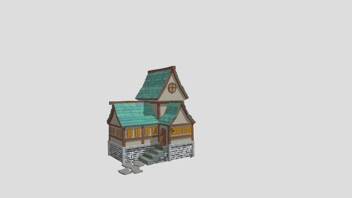 Stylized medival house 3D Model