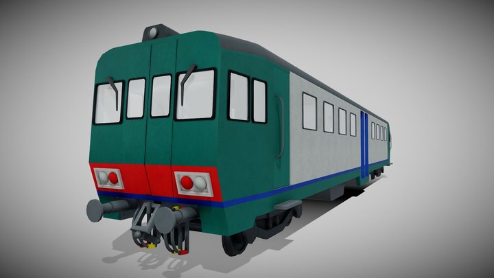Simple Italian Train 3D model 3D Model