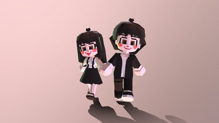 2 original characters i've made 3D Model
