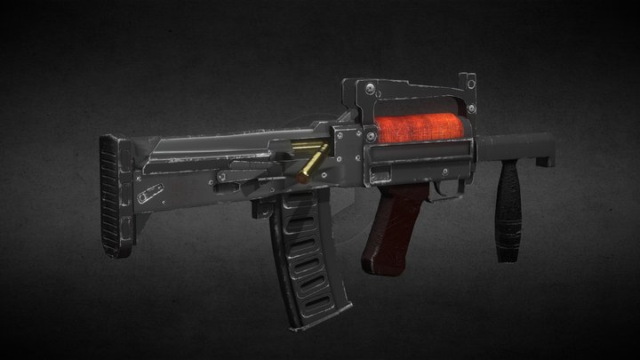 Groza with bullet ejecting 3D Model