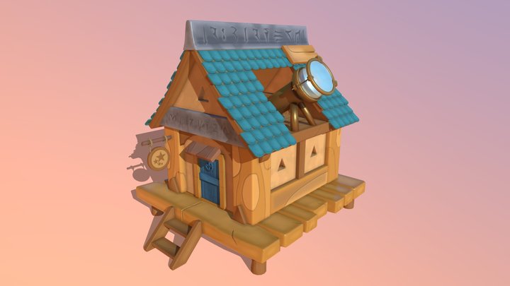 Stylized Observatory 3D Model