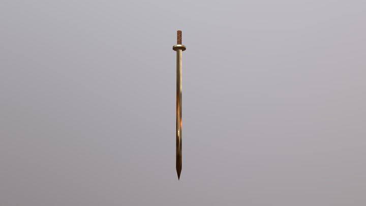 Gold Sword UV 3D Model