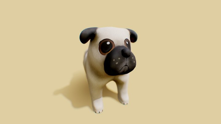Dog  3D Low Poly Animate 3D Model