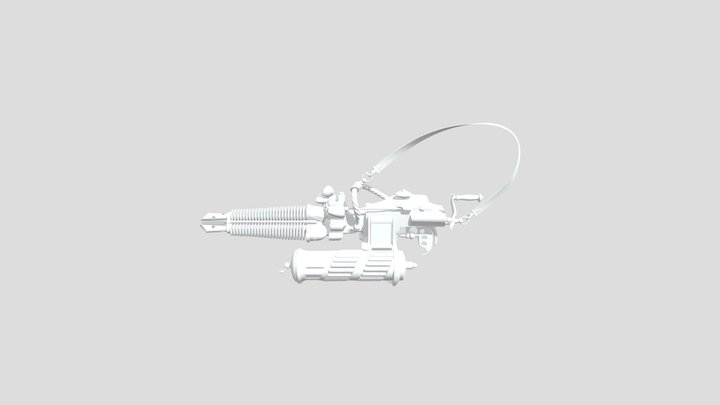 fantasy gun subdivison 3D Model