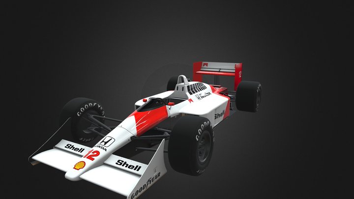 Ayrton Senna F1 Car Mclaren 3D Model