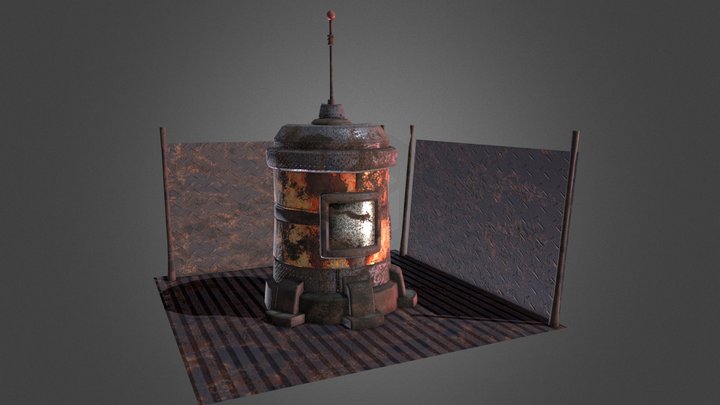 Textured Ship 3D Model