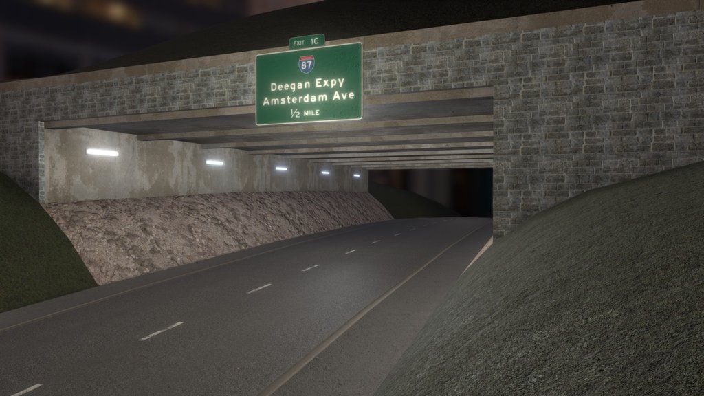 American Road through Tunnel