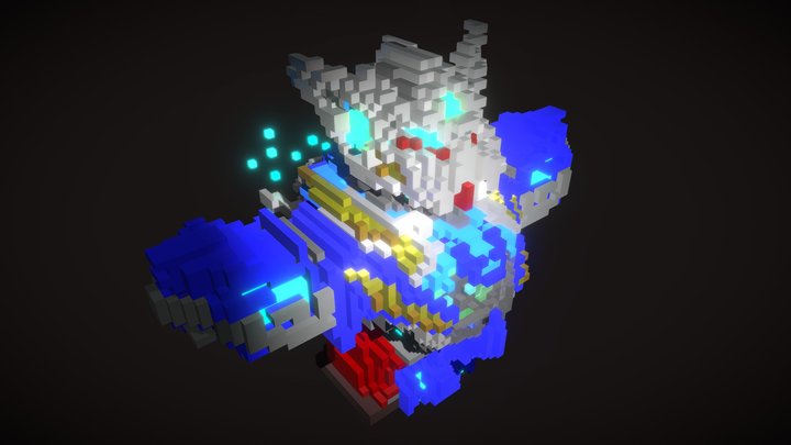 Voxel Mecha 3D Model