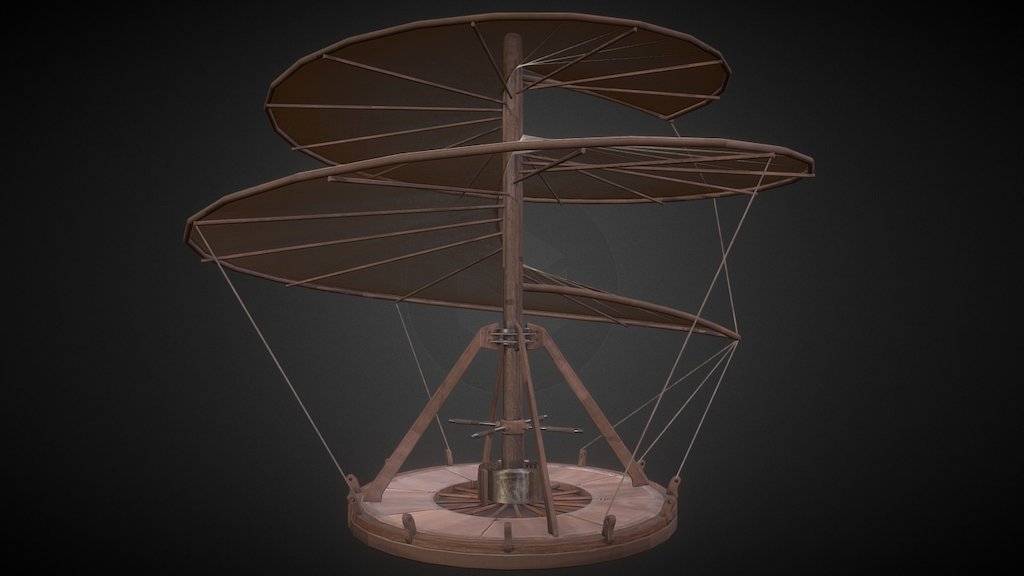 Da Vinci: Aerial Screw - 3D model by orwellvr [2cf2ff4] - Sketchfab