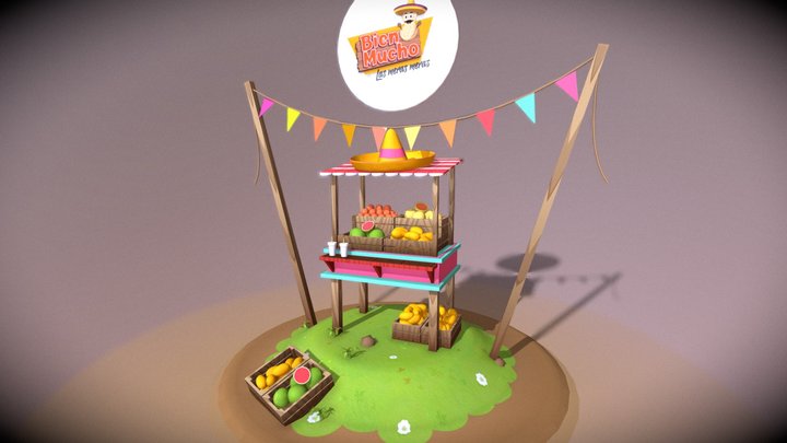 BienMucho's Fruit Cart 3D Model