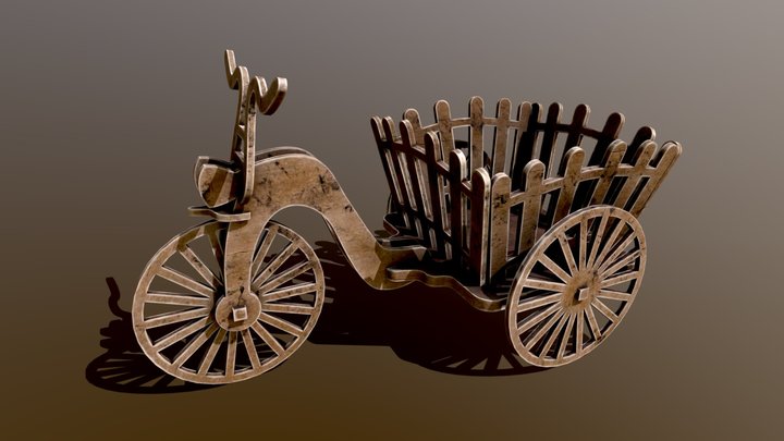 Wooden tricycle 3D Model