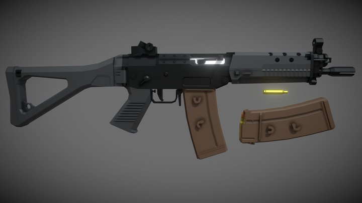 low-poly SIG SG-552 – Modello 3D gratuito STL