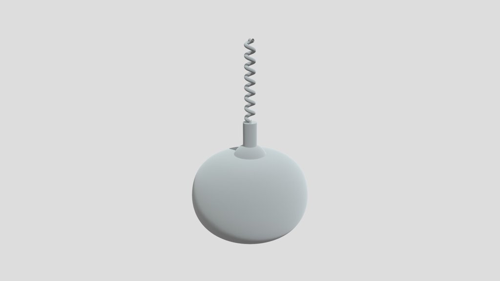 Red Coiled Pendant Lamp with Frosted Ovoid Globe