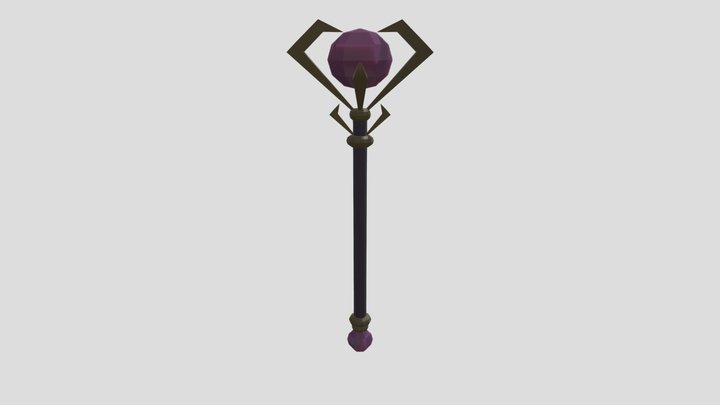 Low Poly Staff 3D Model