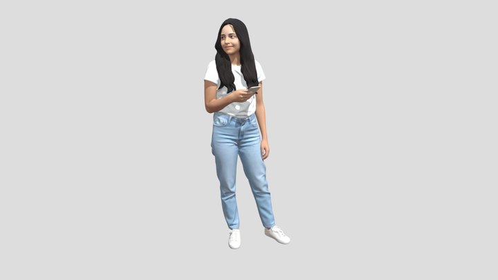 Casual Portrait with Smartphone – Kostenloses 3D-Modell STL