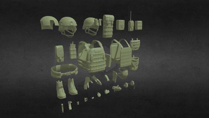 military_character_kit_1.1 FBX (CC0) 3D Model