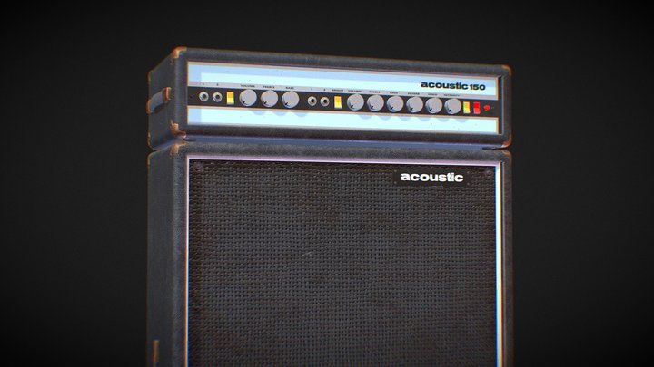 Acoustic 150 Guitar Tube Amp and Cabinet 3D Model