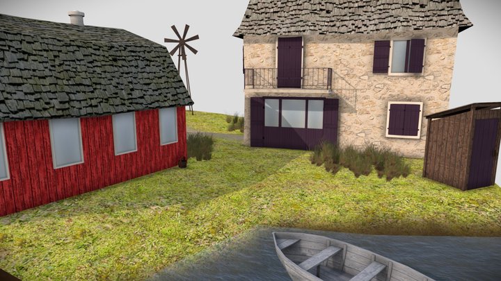 DAE Diorama Retake - Small farm 3D Model
