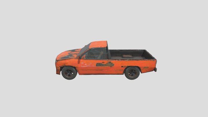 Old rusty Lowpolygonal Pickup Truck