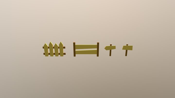 Fences and Boards 3D Model