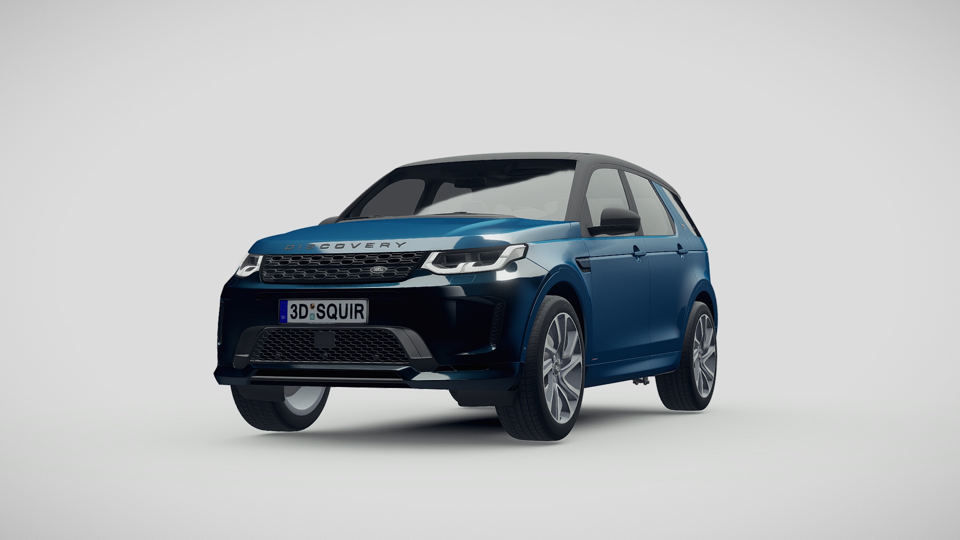 3D model Land Rover Discovery Sport 2020 - This is a 3D model of the Land Rover Discovery Sport 2020. The 3D model is about a blue car with a white background.